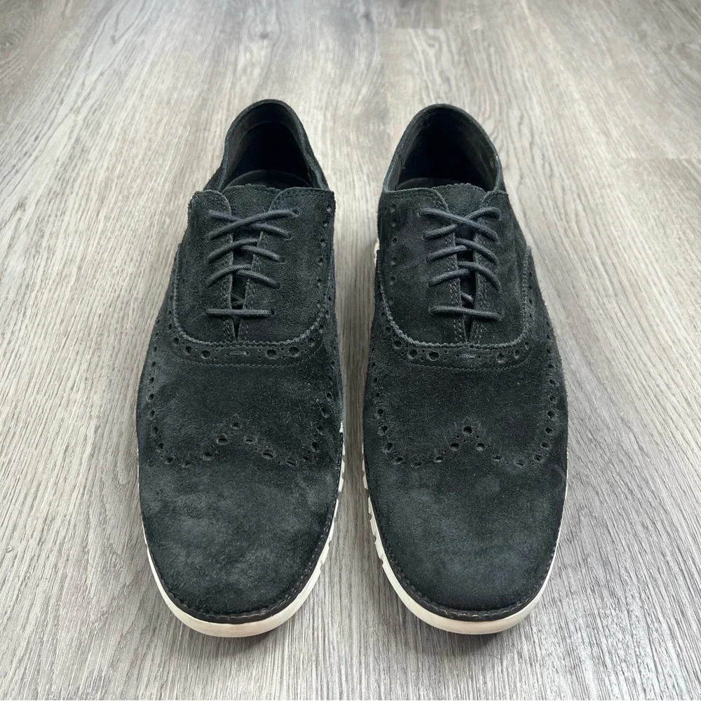 Cole‎ Haan Zerogrand Black Suede Leather Wingtip Oxford Men’s Size 11.5 C23740